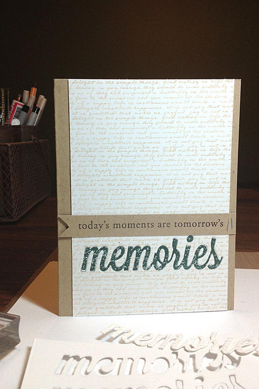 size: 4 1/4&quot; x 5 1/2&quot;<br />
<br />
stamps: Wonderful Words: Memories<br />
<br />...