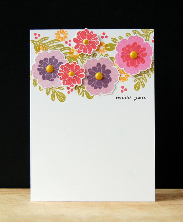 Cardstock: white<br />
Stamps: Happiness in Bloom, Peaceful Garden<br />
Ink: simply...