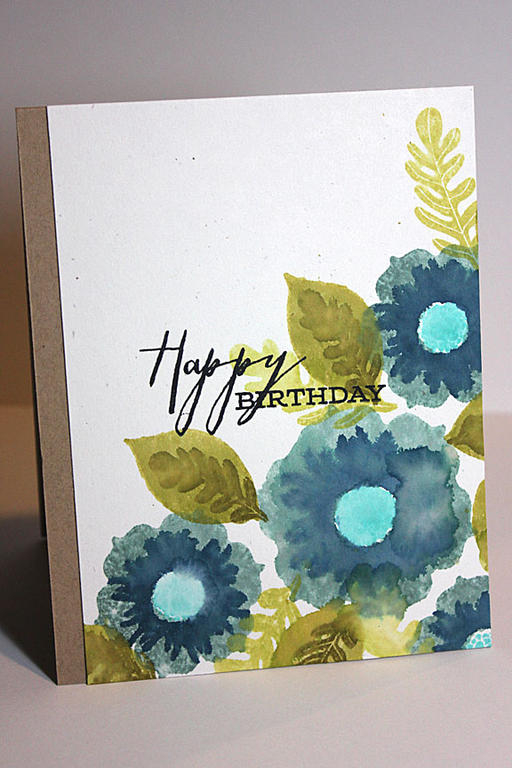 size: 4 1/4&quot; x 5 1/2&quot;<br />
<br />
stamps: Happiness in Bloom<br />
<br />
ink:...