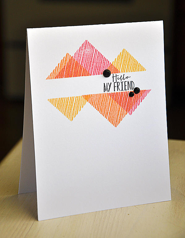 Stamps: Sketched Shapes<br />
Ink: Summer Sunrise, Orange Zest, Berry Sorbet &amp; True...