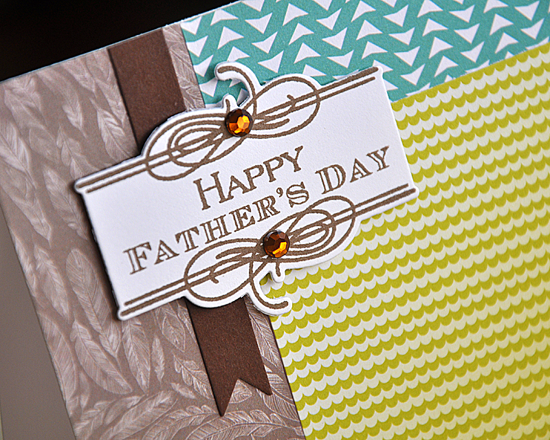 Stamps: Boutique Borders: Father<br />
Ink: Dark Chocolate<br />
Cardstock: White &amp; Dark...
