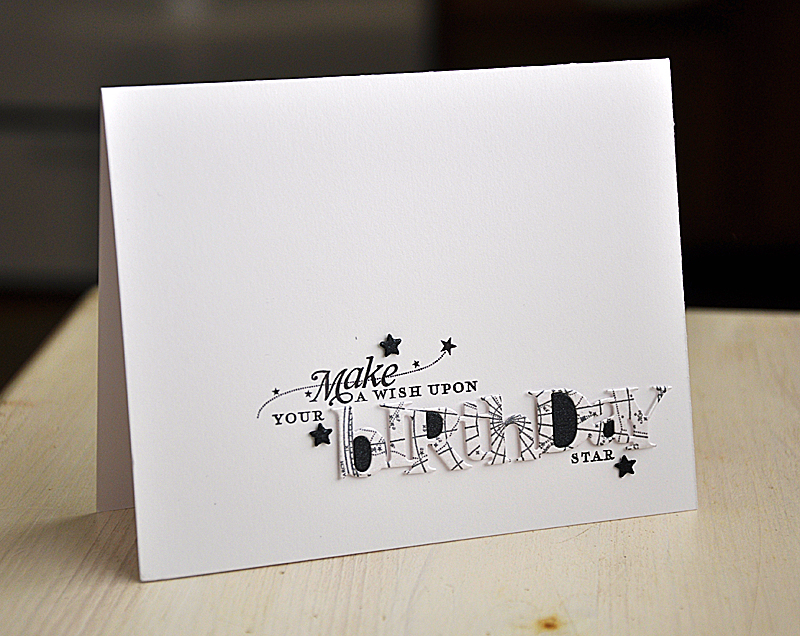 Stamps: Star Gazer Additions<br />
Ink: True Black<br />
Cardstock: White, Shimmer White &amp;...
