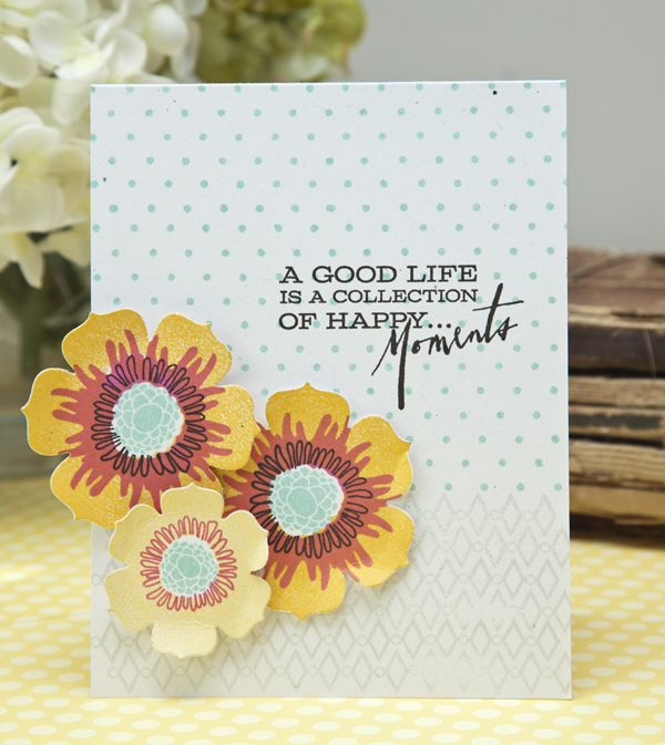 Supplies<br />
<br />
Stamps: Happiness In Bloom, Polka Dot Basics, Background Basics:...