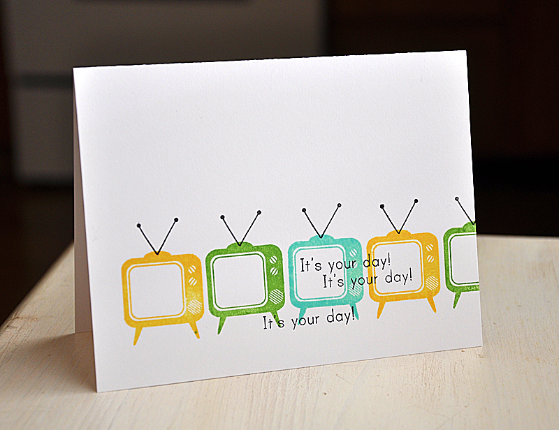 Stamps: Polka Dot Parade #3<br />
Ink: Harvest Gold, New Leaf, Hawaiian Shores &amp; True...