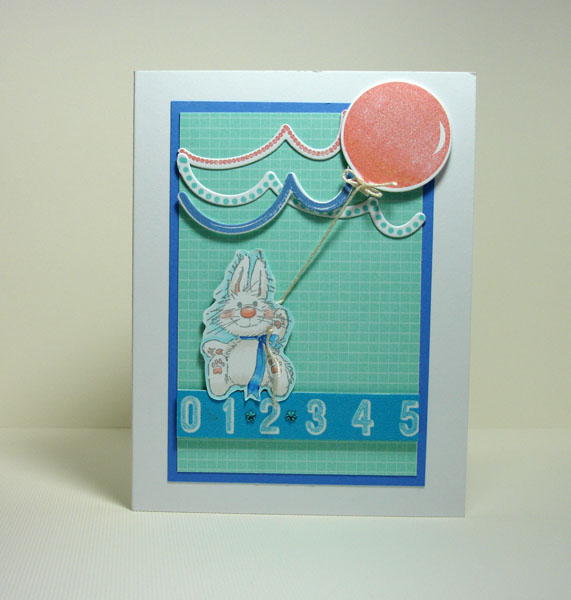 Used Birthday Style stamps and dies. The bunny is Rubber Stampede/Suzy&#039;s Zoo. Cardstock is...