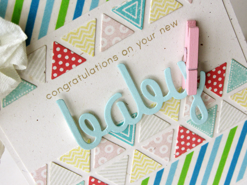 STAMPS: Wonderful Words: Baby, Tiny Triangles<br />
INK: Berry Sorbet, Harvest Gold, Sweet...