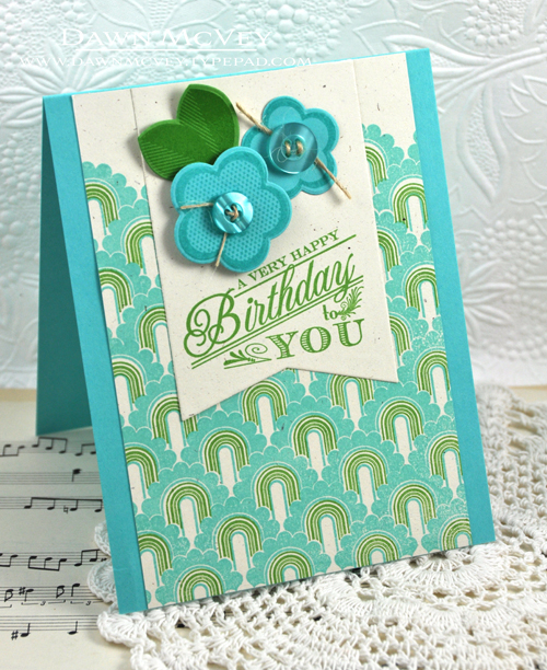 Paper: rustic cream, hawaiian shores, new leaf<br />
Stamps: ruby rose, background basics:...