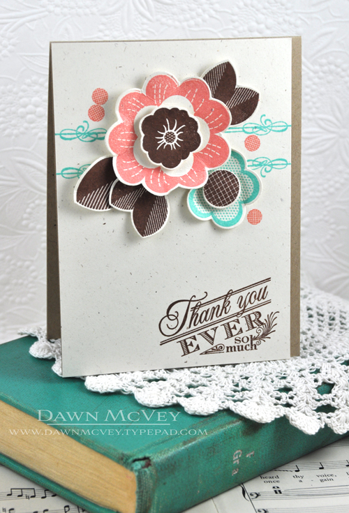 Paper: rustic cream, kraft<br />
Stamps: Ruby Rose, Boutique Borders: Baby<br />
Ink: dark...