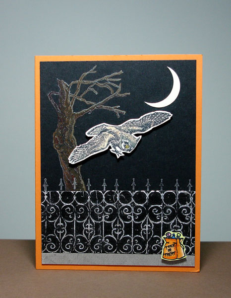 Treats for Whooo! After impressing the Wrought Iron Plate onto metal tape (duct tape?), I...