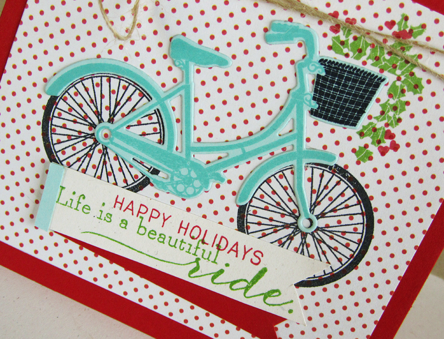STAMPS: Pedal Pusher<br />
INK: New Leaf, Pure Poppy, Hawaiian Shores<br />
PAPER: Studio...