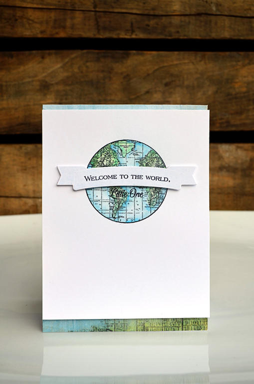 {Welcome to the World} card <br />
<br />
Stamps - Boutique Borders: Baby, Bountiful...