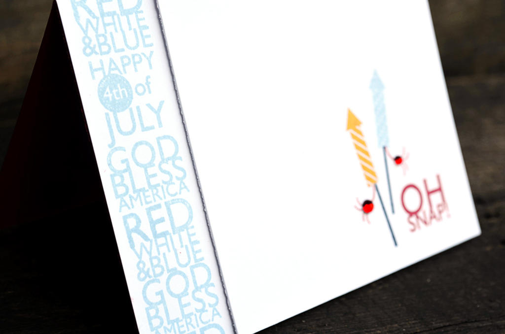 {Oh Snap} card<br />
<br />
Stamps - Red, White &amp; Blue<br />
CS - White<br />
Ink - Pure...