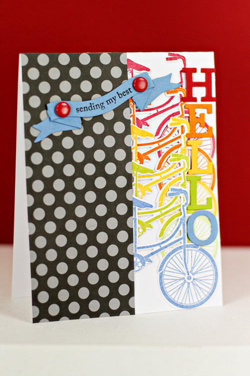 Stamps: Pedal Pusher, Mat Stack 3<br />
Dies: Pedal Pusher Collection, Uppercase Block Alpha,...
