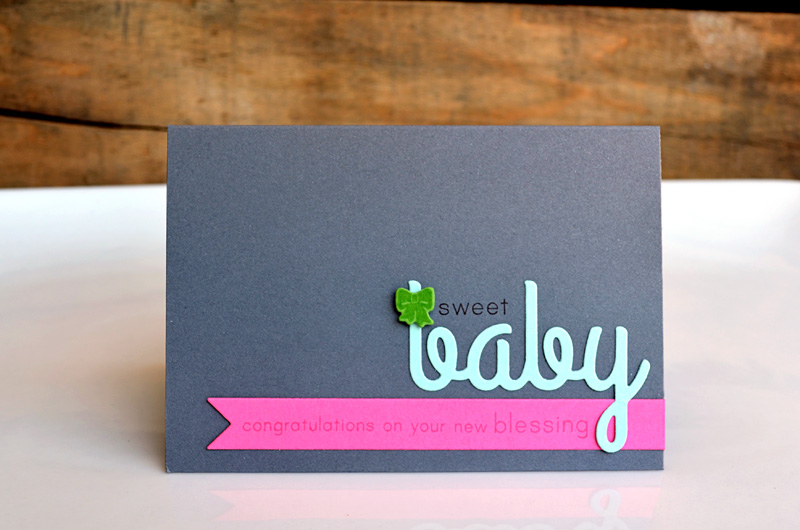 {Sweet Baby} card <br />
<br />
Stamps - Wonderful Words: Baby<br />
CS - Smokey Shadow, Aqua...