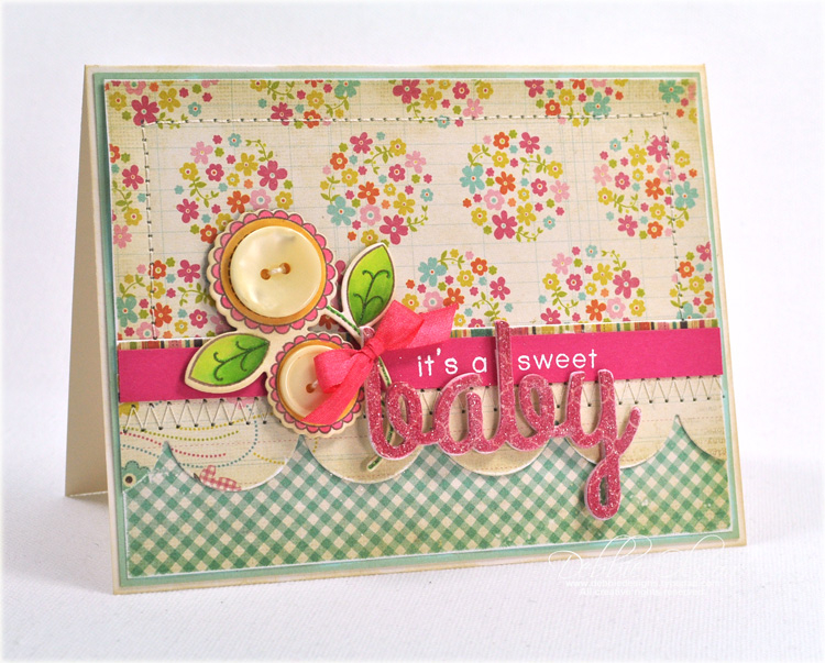 Stamps: Wonderful Words: Baby, Baby Button Bits<br />
Cardstock: Vintage Cream,Aqua MIst,...