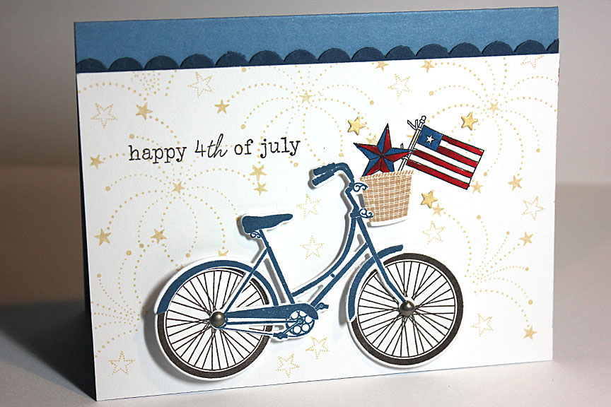 size: 5 1/2&quot; x 4 1/4&quot;<br />
<br />
stamps: Pedal Pusher, Red White &amp; Blue,...