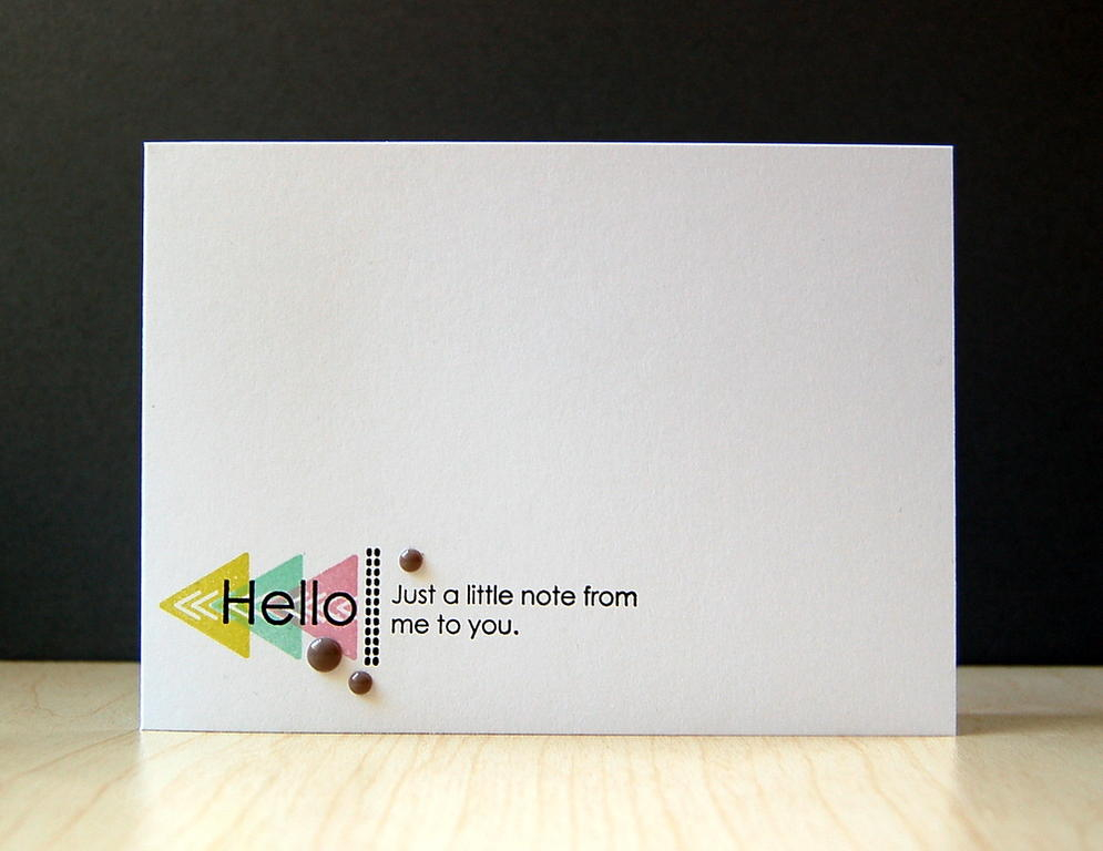 Cardstock: white<br />
Stamps: Tiny Triangles, Side-by-Side Sentiments<br />
Ink: limeade ice,...