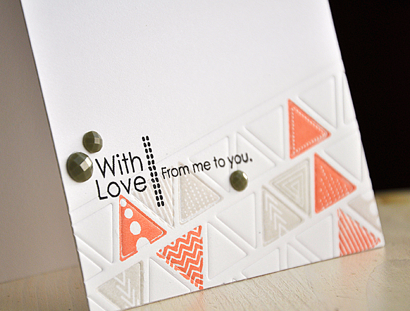 Stamps: Side By Side Sentiments &amp; Tiny Triangles<br />
Ink: Melon Berry, Soft Stone &amp;...