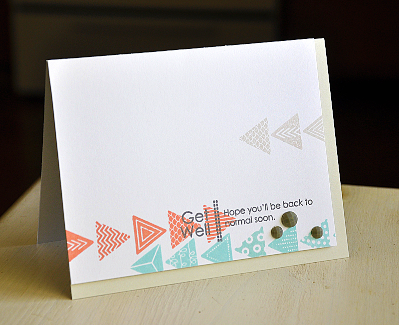 Stamps: Side By Side Sentiments &amp; Tiny Triangles<br />
Ink: Melon Berry, Aqua Mist, Soft...