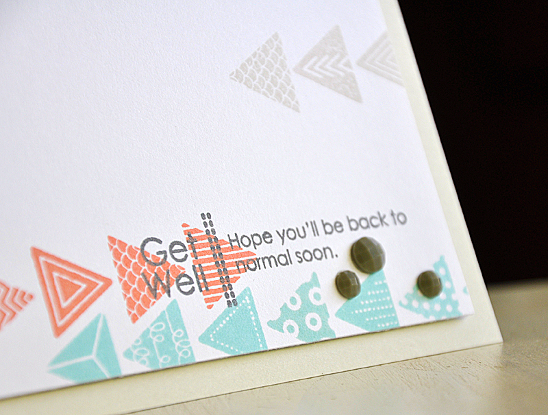 Stamps: Side By Side Sentiments &amp; Tiny Triangles<br />
Ink: Melon Berry, Aqua Mist, Soft...