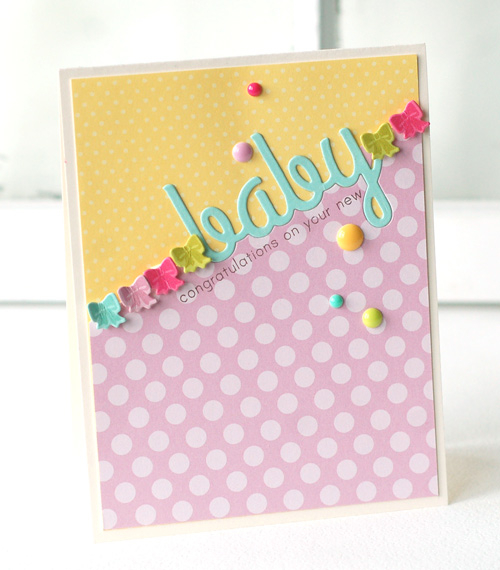 Stamps:  Wonderful Words: Baby, Polka Dot Parade #4<br />
Ink:  Smokey Shadow, Aqua Mist,...