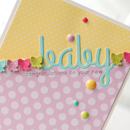 Stamps:  Wonderful Words: Baby, Polka Dot Parade #4<br />
Ink:  Smokey Shadow, Aqua Mist,...