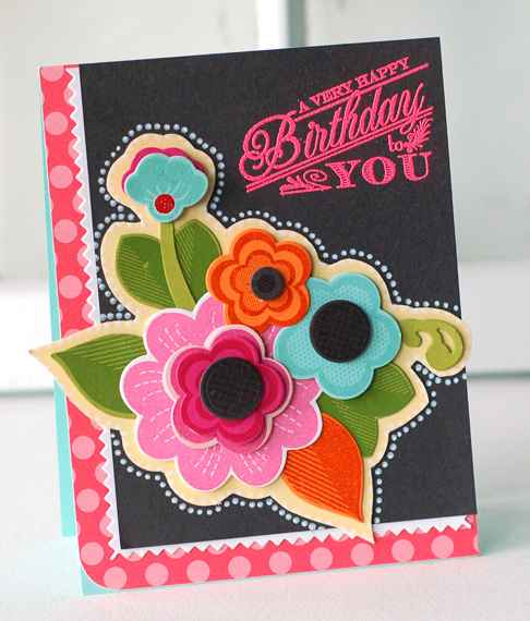 Stamps:  Ruby Rose<br />
Ink:  Aqua Mist, Raspberry Fizz, Canyon Clay, Hibiscus Burst, New...