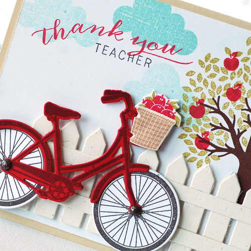 Stamps:  Pedal Pusher, Through the Trees, Up, Up &amp; Away, Falling Leaves<br />
Ink:  Aqua...