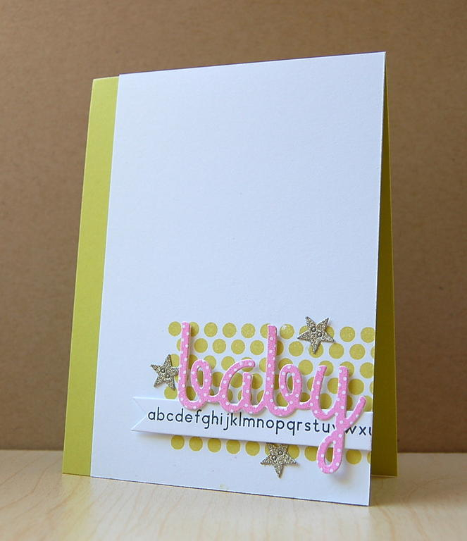 Cardstock: white, limeade ice<br />
Stamps: Wonderful Words: Baby, Teach &amp; Inspire, Polka...