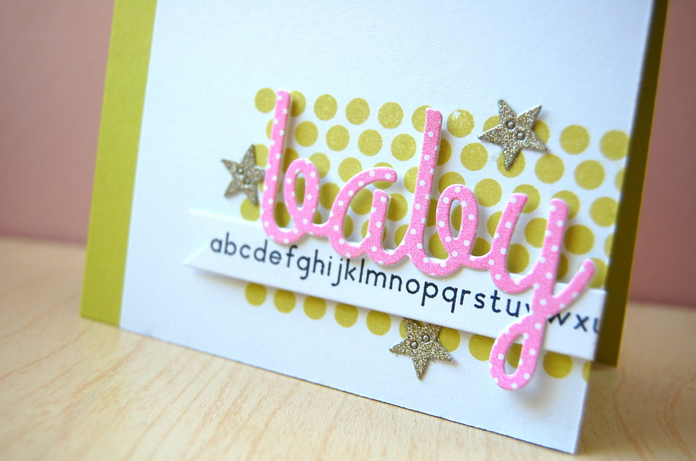 Cardstock: white, limeade ice<br />
Stamps: Wonderful Words: Baby, Teach &amp; Inspire, Polka...