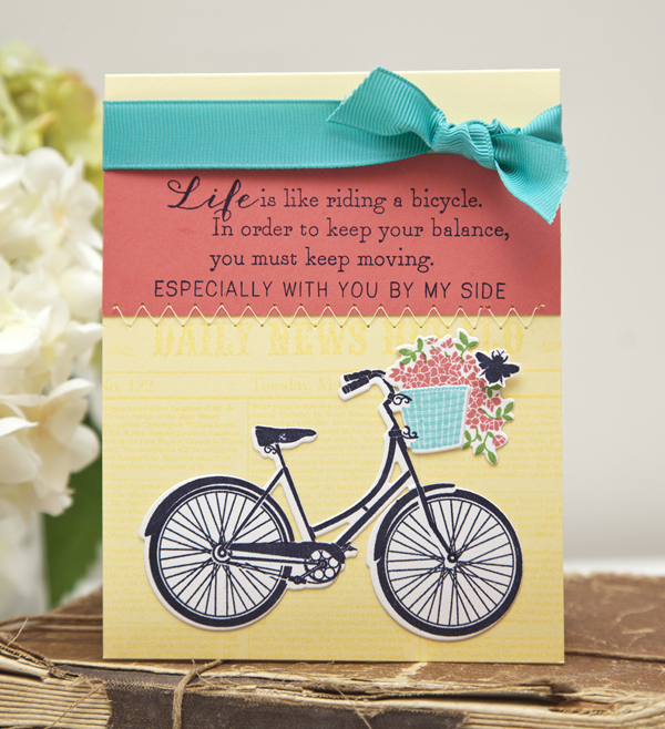 Supplies<br />
<br />
Stamps: Pedal Pusher, Background Basics: Newsprint, Honey Bees<br />...