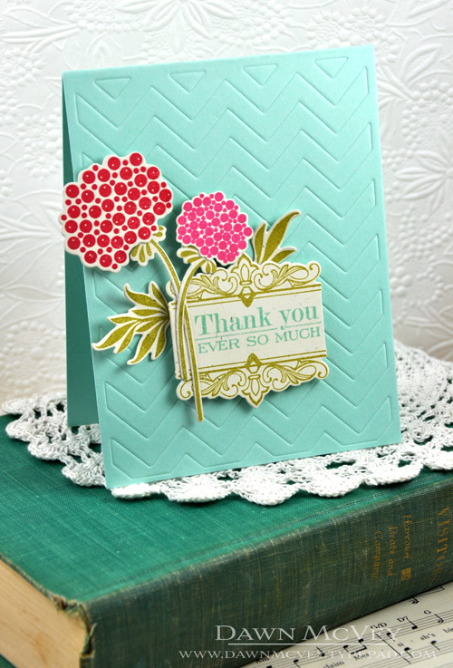 Paper: rustic cream, aqua mist<br />
Stamps: Boutique Borders: Thanks, Daydreamer<br />
Ink:...