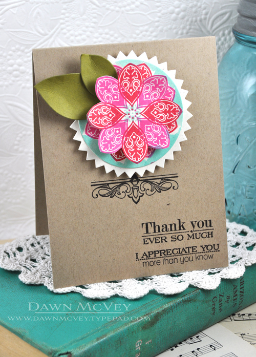 Paper: rustic cream, kraft, ripe avocado<br />
Stamps: Boutique Borders: Thanks, Round...