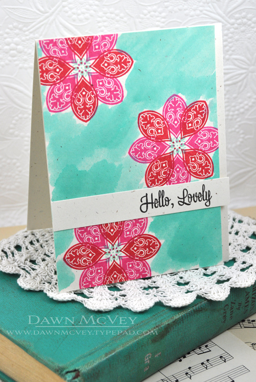 Paper: rustic cream<br />
Stamps: Round Repeats, Happy For You<br />
Ink: pure poppy,...