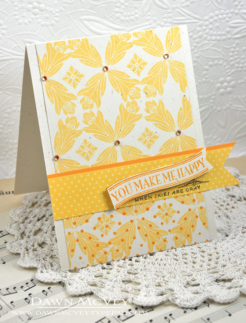 Paper: rustic cream, harvest gold pattern pack, summer sunrise<br />
Stamps: Round Repeats, We...