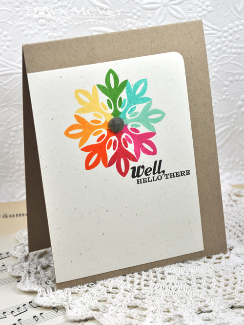 Paper: rustic cream, kraft<br />
Stamps: Round Repeats, Hello Friend<br />
Ink: smokey shadow,...