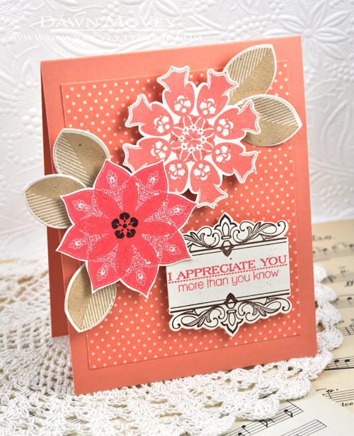 Paper: rustic cream, melon berry, melon berry pattern pack<br />
Stamps: Round Repeats,...