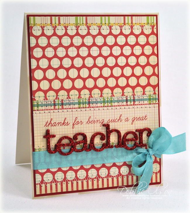 Stamps: Wonderful Words: Teacher<br />
Cardstock: Vintage Cream, Pure Poppy<br />
Ink: Pure...