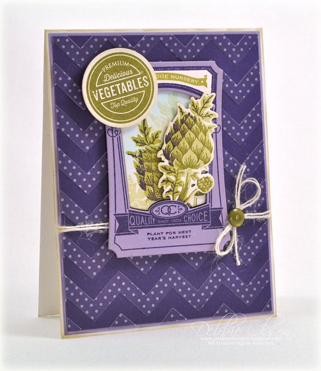 Stamps: Vegetable Garden, Garden Variety 2<br />
Cardstock: Rustic White, Royal Velvet, Winter...