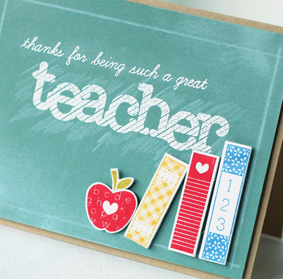 Stamps:  Wonderful Words: Teacher, Back to School<br />
ink:  pure poppy, summer sunrise,...