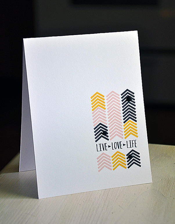 Stamps: Live Love Life<br />
Ink: Sweet Blush, Summer Sunrise and True Black<br />
Cardstock:...