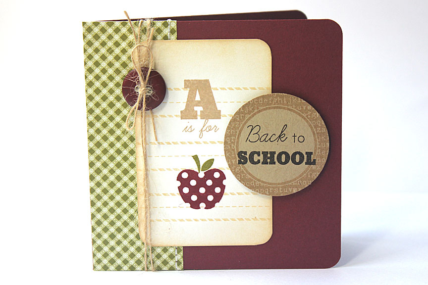 size: 4 1/4&quot; x 4 1/4&quot;<br />
<br />
stamps: Back to School, Teacher Tickets, Tag-its...