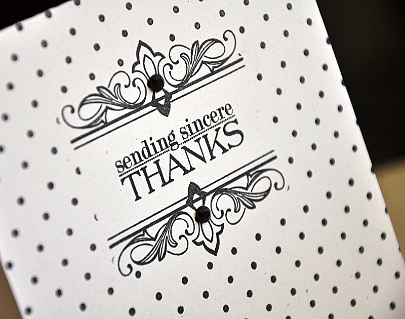 Stamps: Boutique Borders: Thanks<br />
Ink: True Black<br />
Cardstock: Rustic White<br />...