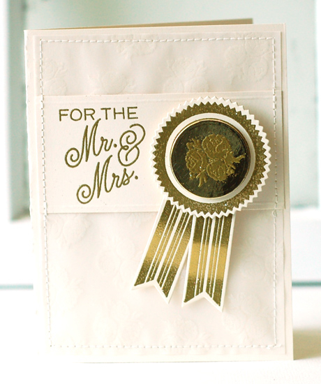 Stamps:  First Place, Simply Jane, Scrolling Script<br />
Ink:  Versamark, Staz On White<br />...