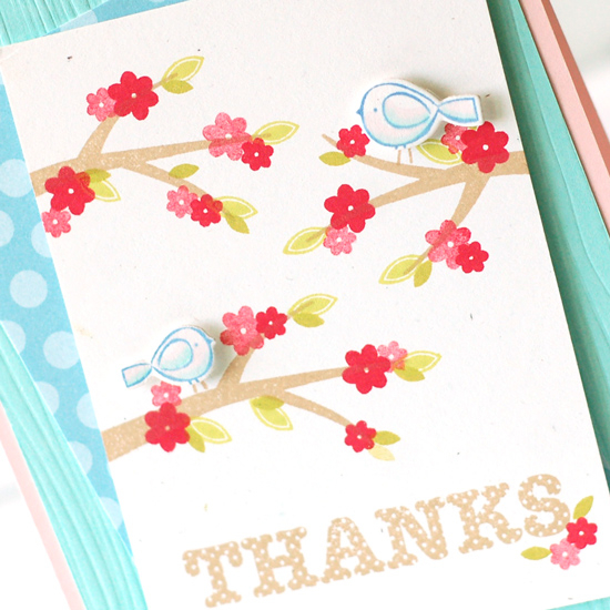 Stamps:  Polka Dot Parade #6, Little Bitty Bird<br />
Ink:  Classic Kraft, Pure Poppy, Simply...