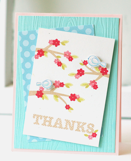 Stamps:  Polka Dot Parade #6, Little Bitty Bird<br />
Ink:  Classic Kraft, Pure Poppy, Simply...
