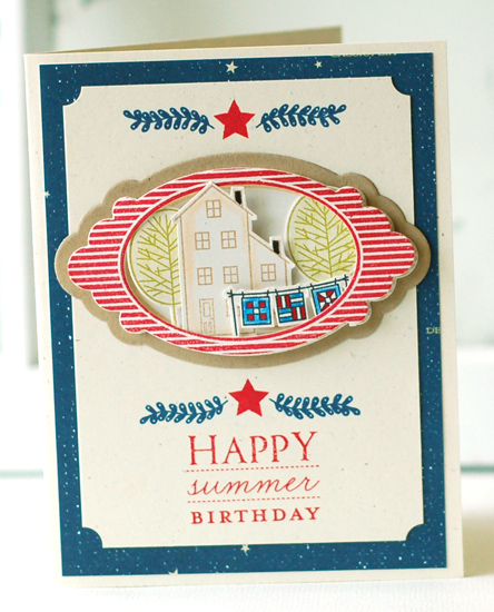 Stamps: Summer Hills, Mat Stack 6 Collection, Balloon Bash (star)<br />
Ink:  Pure Poppy,...