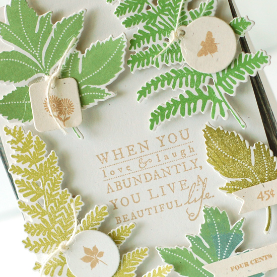 Stamps:  Meadow Greens, Postmarks<br />
Ink:  New Leaf, Simply Chartreuse, Ripe Avocado,...