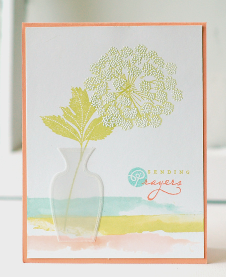Stamps:  Meadow Greens, Mega Gracious Vases, Watercolor Wonder<br />
Ink:  Limeade Ice, Aqua...