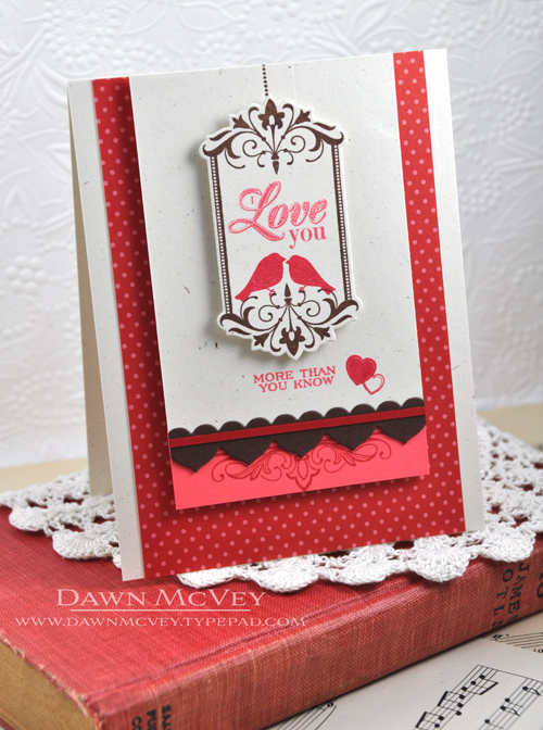 Paper: rustic cream, berry sorbet, dark chocolate, pure poppy pattern pack<br />
Stamps:...